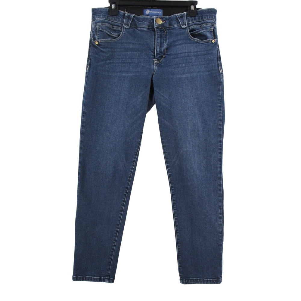 Democracy Ab Solution Skinny Jeans Womens 12 Medium Wash Blue Denim 12747-19